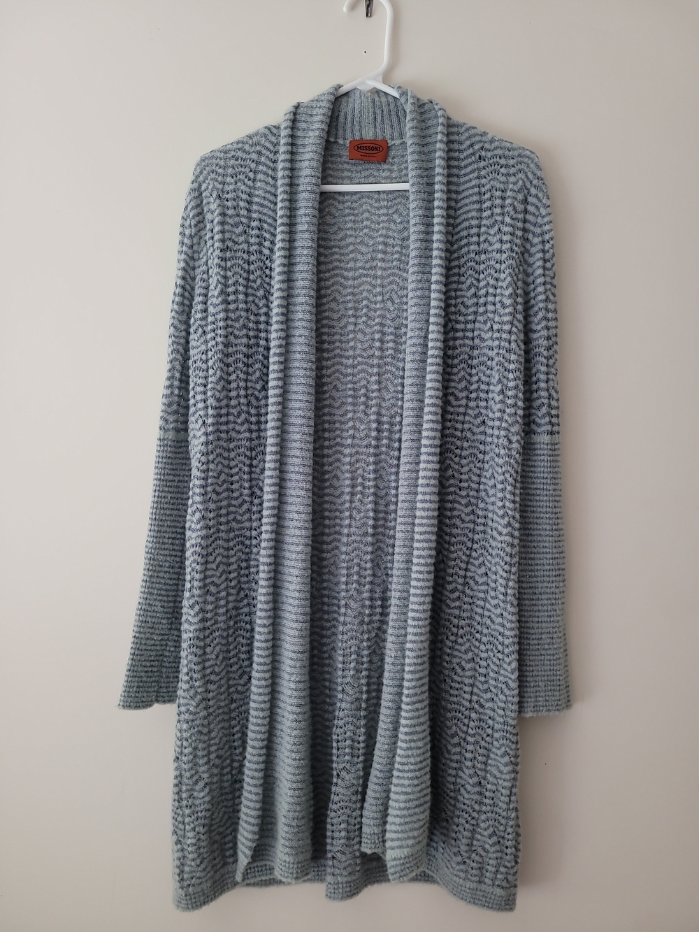 Missoni Light Gray Open-Front Knit Cardigan